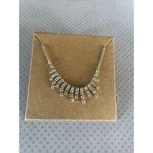 Silver Plated Icing Vintage Dangle Necklace Cubic Zarconium